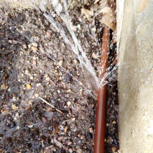 water leaking out of a half inch drip line