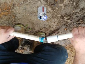 bending and gluing the Sprinkler PVC pipe