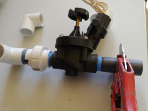 Threading in a toe nipple to a sprinkler valve